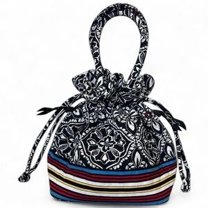 Vera Bradley Black and White Floral Draw String Bag
